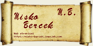 Miško Berček vizit kartica